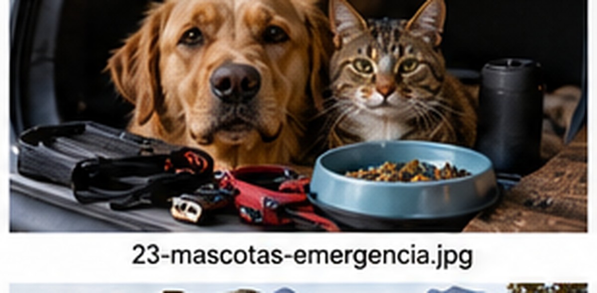 Material de preparación junto a un perro y un gato. Imagen ilustrativa aportada; no identifica un modelo probado.