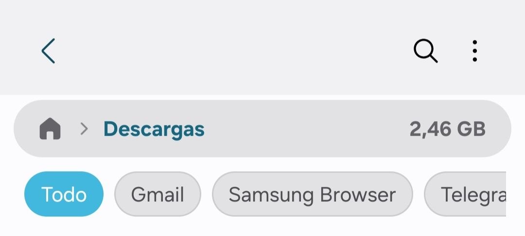Archivo APK descargado en la carpeta Descargas del móvil